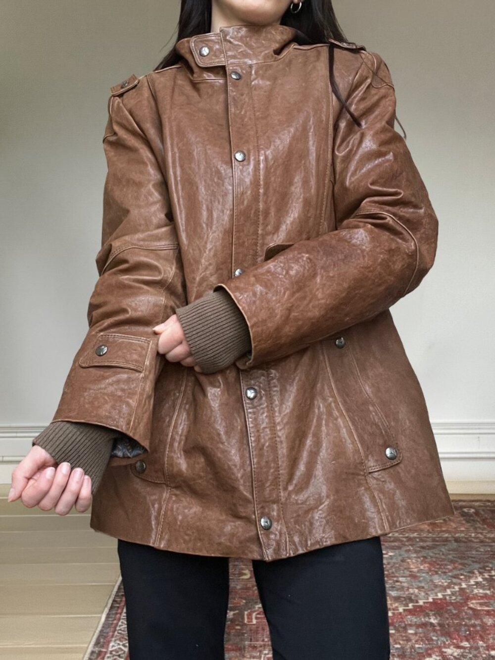 Vintage Danier military leather jacket - Picture 3 of 10